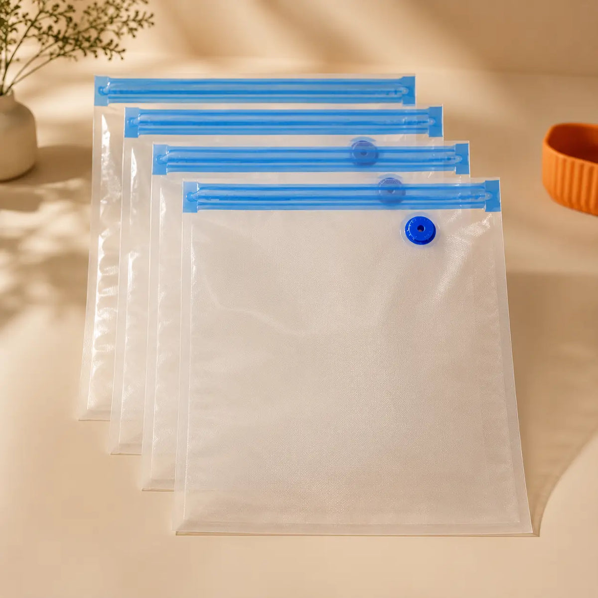 FreshLock™ vakuumpåsar med ventil – 5-pack (26 × 28 cm)